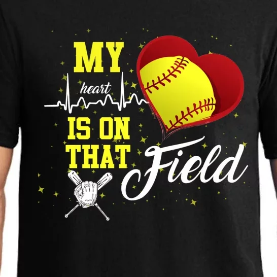 My Heart Is On That Field Baseball Lovers Gift Pajama Set