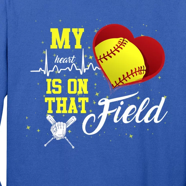 My Heart Is On That Field Baseball Lovers Gift Long Sleeve Shirt