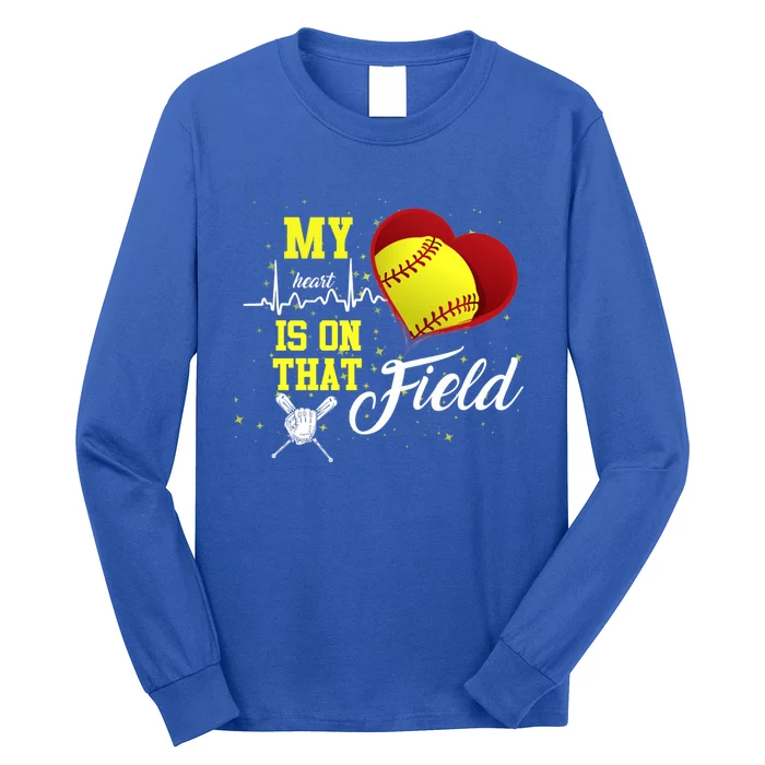 My Heart Is On That Field Baseball Lovers Gift Long Sleeve Shirt