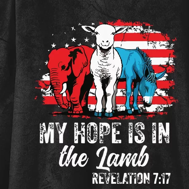 My Hope Is In The Lamb Funny Scripture Elephant Donkey Us Hooded Wearable Blanket