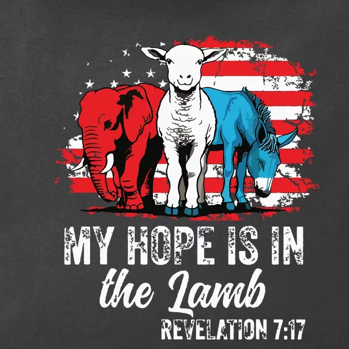 My Hope Is In The Lamb Funny Scripture Elephant Donkey Us Zip Tote Bag