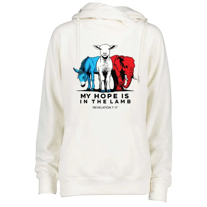 My Hope Is In The Lamb Womens Funnel Neck Pullover Hood