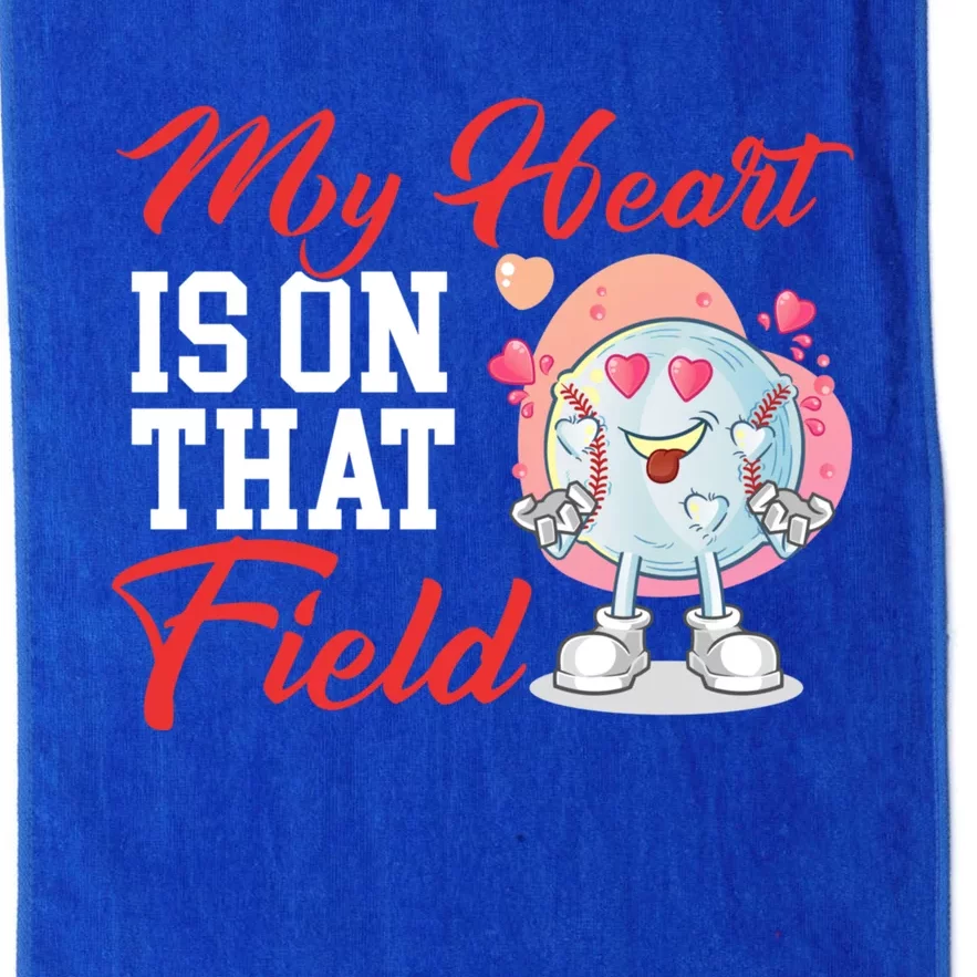 My Heart Is On That Field Baseball Gift Platinum Collection Golf Towel