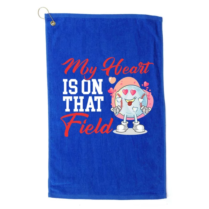 My Heart Is On That Field Baseball Gift Platinum Collection Golf Towel