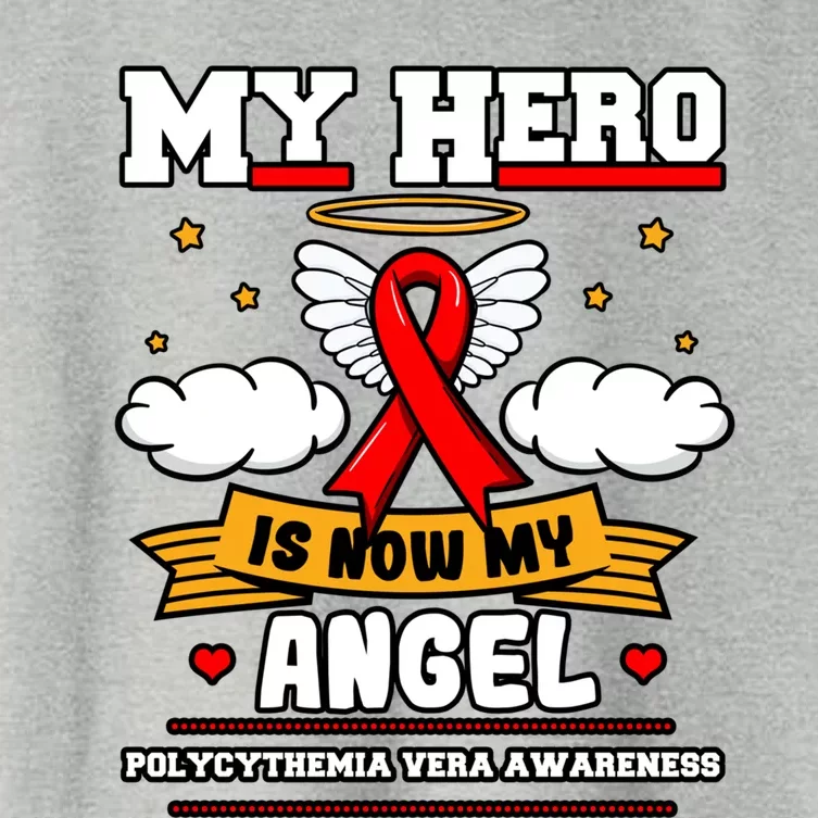 My Hero Is Now My Angel Polycythemia Vera Awareness Advocate Funny Gift Women's Crop Top Tee