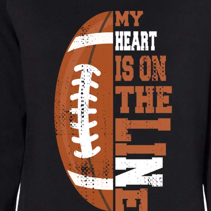 My Heart Is On The Line Football Gift Womens California Wash Sweatshirt