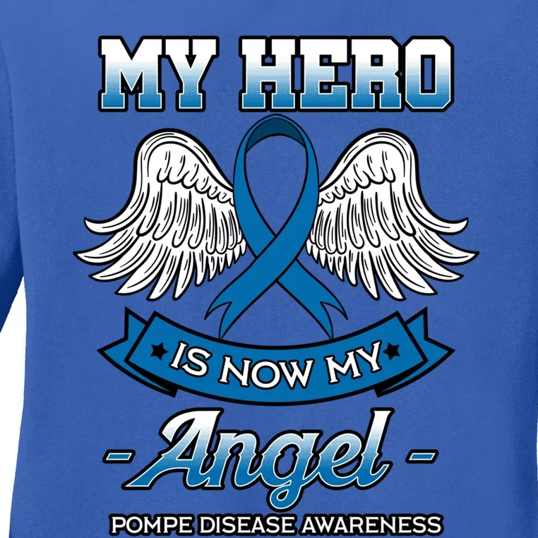 My Hero Is Now My Angel Pompe Disease Glycogen Storage Gift Ladies Long Sleeve Shirt