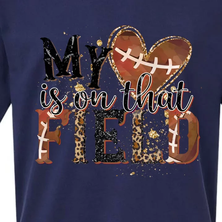 My Heart Is On That Field American Football Game Day Vibes Cool Gift Sueded Cloud Jersey T-Shirt