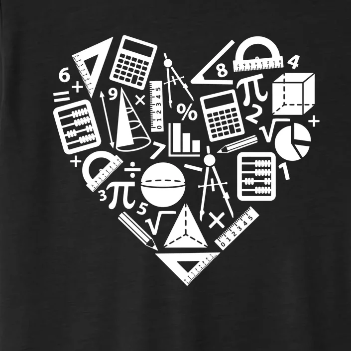 Math Heart I Love Math Math Lovers Gift Math Teacher Gift ChromaSoft Performance T-Shirt