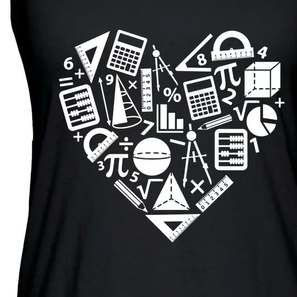 Math Heart I Love Math Math Lovers Gift Math Teacher Gift Ladies Essential Flowy Tank