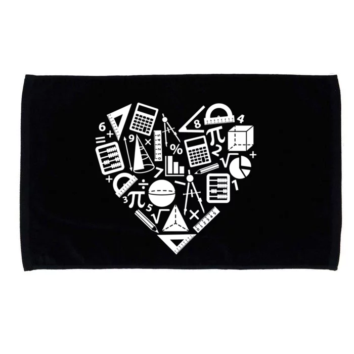 Math Heart I Love Math Math Lovers Gift Math Teacher Gift Microfiber Hand Towel