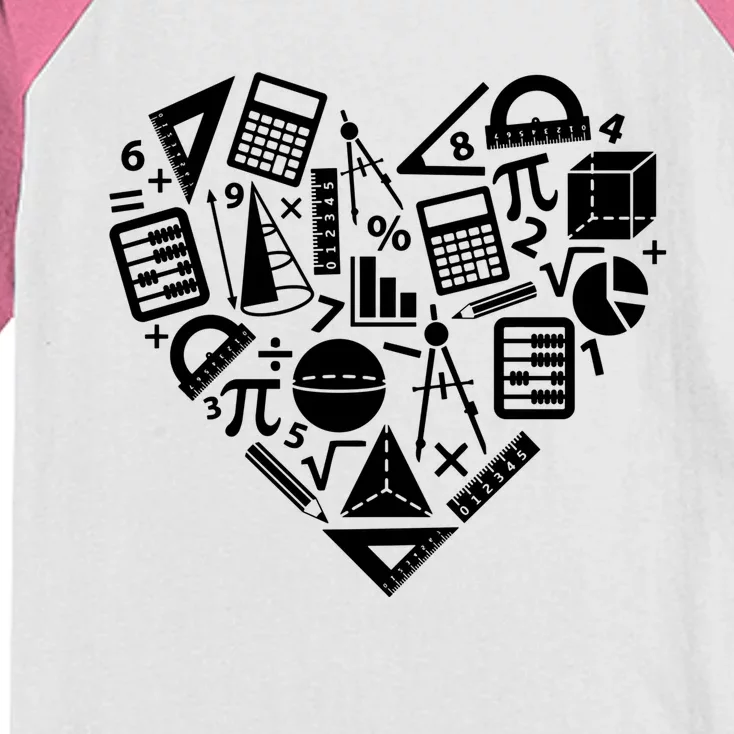 Math Heart I Love Math Math Lovers Gift Math Teacher Gift Kids Colorblock Raglan Jersey