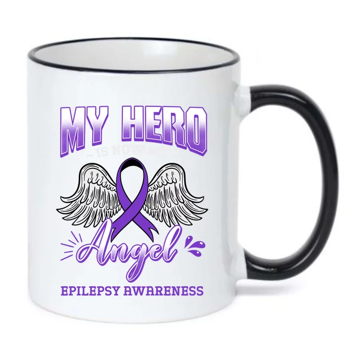 My Hero Is Now My Angel Epilepsy Purple Epileptic Seizures Great Gift Black Color Changing Mug