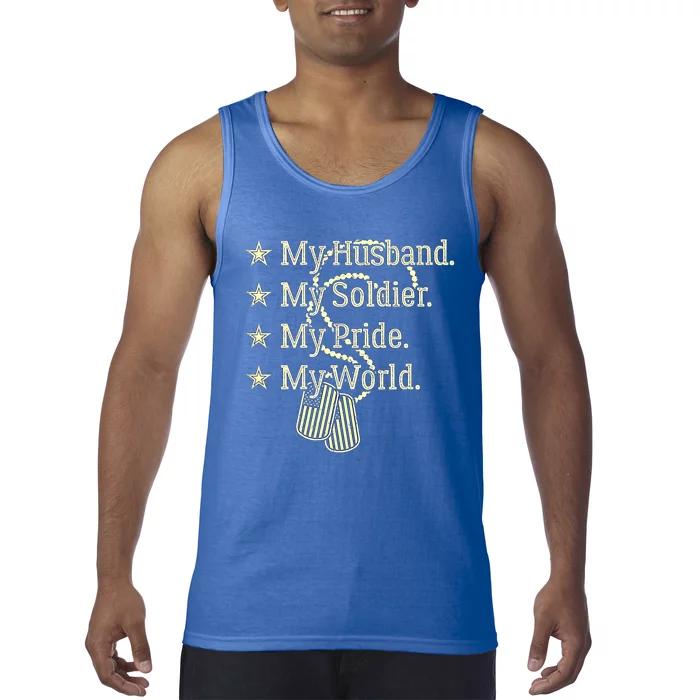 My Husband Is A Soldier Hero Proud Military Wife Army Spouse Funny Gift Tank Top