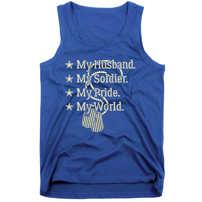 My Husband Is A Soldier Hero Proud Military Wife Army Spouse Funny Gift Tank Top