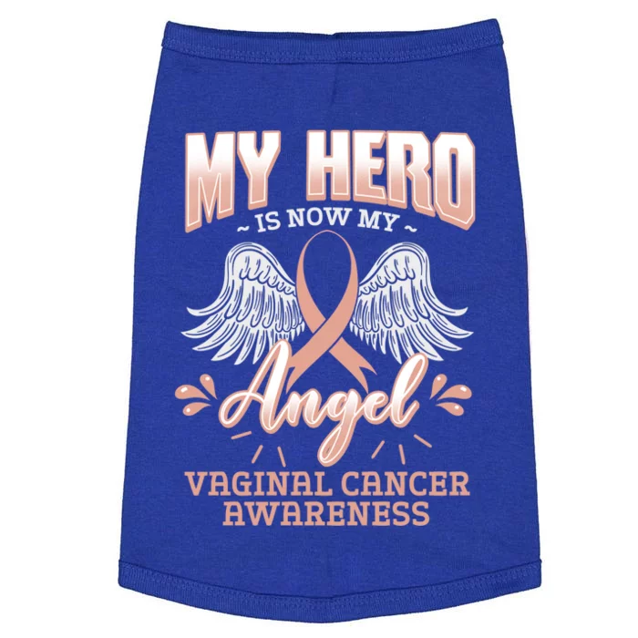 My Hero Is Now My Angel Vaginal Cancer Awareness Supporter Gift Doggie Tank