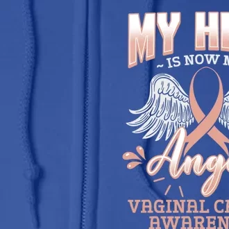 My Hero Is Now My Angel Vaginal Cancer Awareness Supporter Gift Full Zip Hoodie