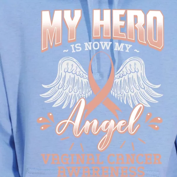 My Hero Is Now My Angel Vaginal Cancer Awareness Supporter Gift Unisex Surf Hoodie