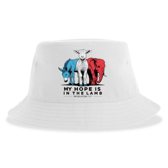 My Hope Is In Lamb Jesus Relelation Christian Bible Verse Sustainable Bucket Hat