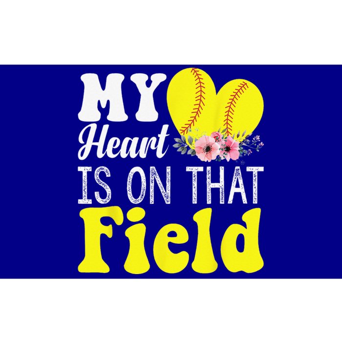 My Heart Is On That Field Baseball Tee Softball Mom Gifts Bumper Sticker