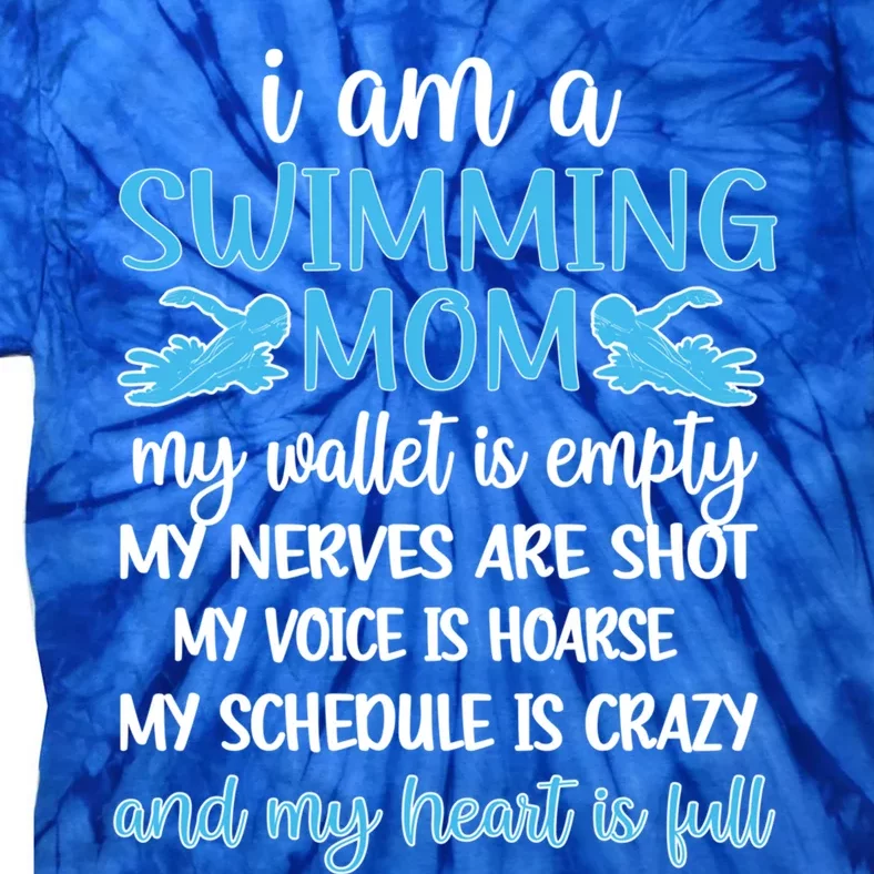 My Heart Is Full Swimming Mom Proud Swim Mama Gift Tie-Dye T-Shirt