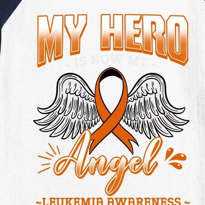 My Hero Is Now My Angel Leukemia Bone Marrow Hematologists Gift Baseball Sleeve Shirt