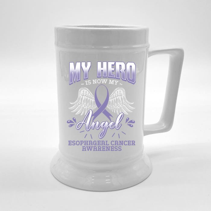 My Hero Is Now My Angel Esophageal Cancer Awareness Warrior Gift Front & Back Beer Stein