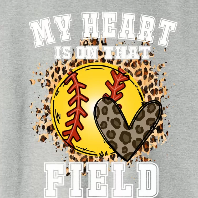 My Heart Is On That Field Softball Lovers Game Day Vibes Gift Women's Crop Top Tee