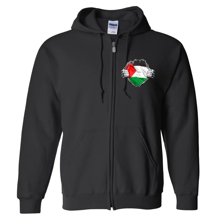 My Heart Is Always With Palestine . Full Zip Hoodie