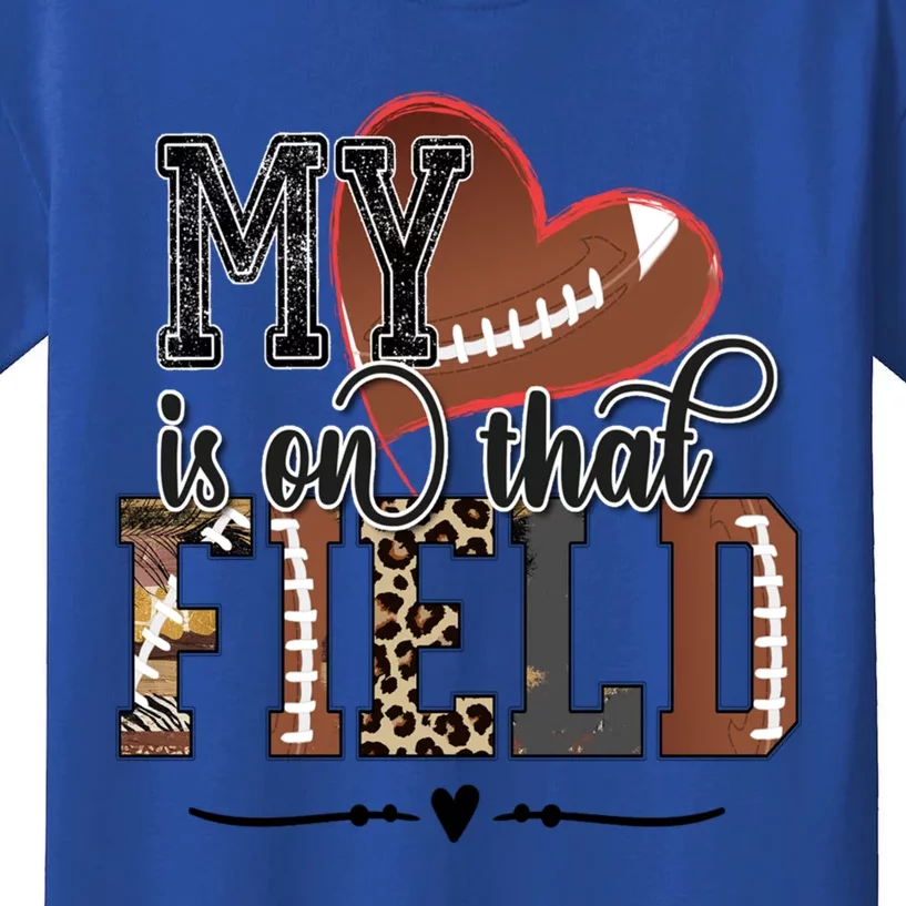 My Heart Is One That Field American Football Game Day Vibes Cool Gift Kids T-Shirt