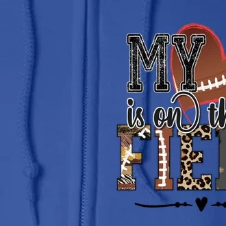 My Heart Is One That Field American Football Game Day Vibes Cool Gift Full Zip Hoodie