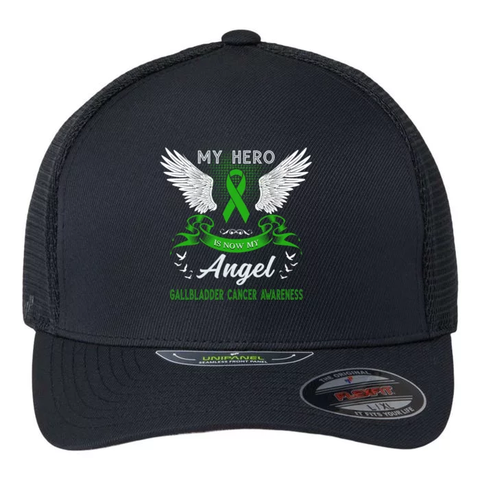 My Hero Is Now My Angel Gallbladder Cancer Awareness Month Gift Flexfit Unipanel Trucker Cap