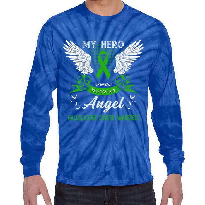 My Hero Is Now My Angel Gallbladder Cancer Awareness Month Gift Tie-Dye Long Sleeve Shirt