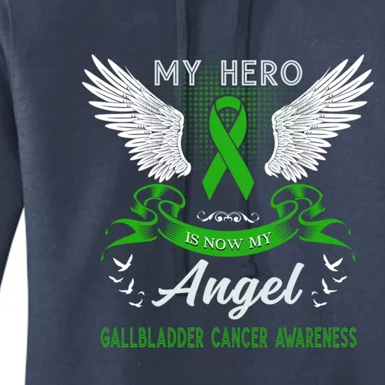 My Hero Is Now My Angel Gallbladder Cancer Awareness Month Gift Women's Pullover Hoodie