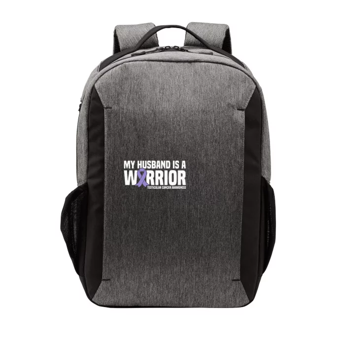 My Husband Is A Warrior Testicular Cancer Awareness Vector Backpack