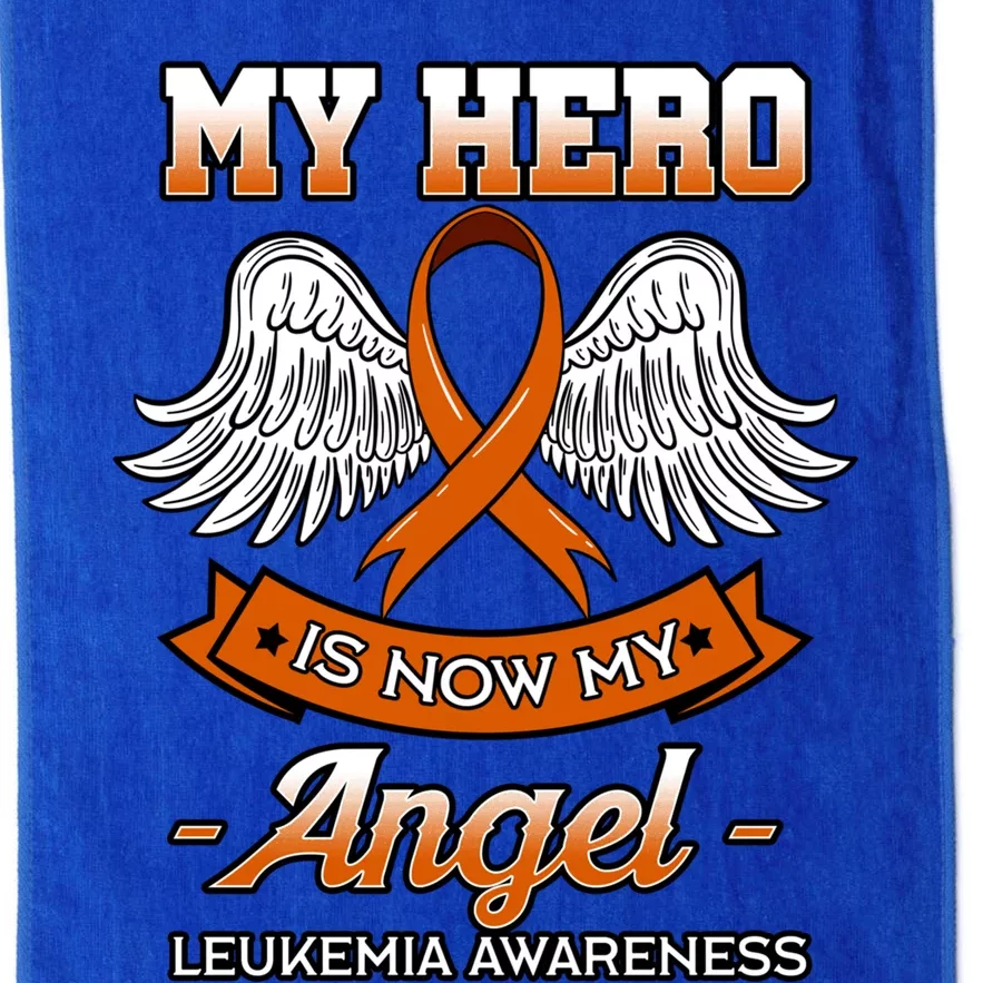 My Hero Is Now My Angel Leukemia Orange Ribbon Bone Marrow Gift Platinum Collection Golf Towel