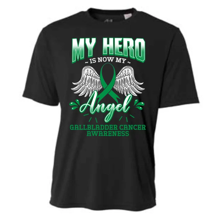 My Hero Is Now My Angel Gallbladder Cancer Awareness Warrior Gift Cooling Performance Crew T-Shirt