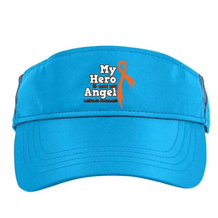 My Hero Is Now My Angel Orange Leukemia Awareness Gift Adult Drive Performance Visor