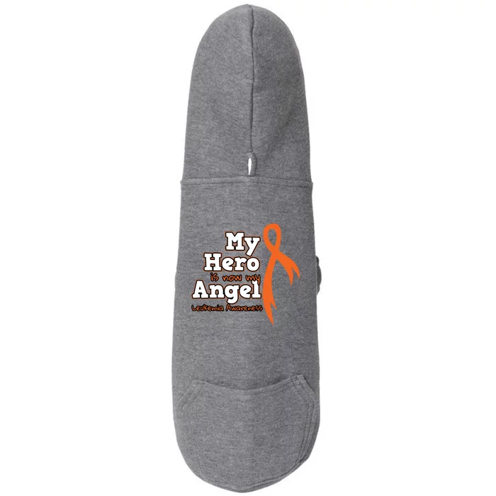 My Hero Is Now My Angel Orange Leukemia Awareness Gift Doggie 3-End Fleece Hoodie