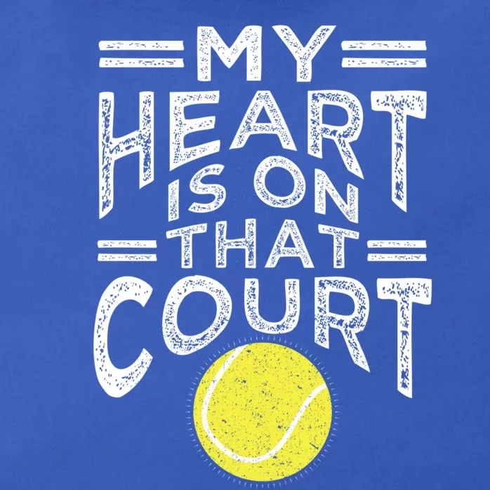 My Heart Is On That Court For Tennis Mom Dad Cute Gift Zip Tote Bag