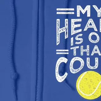 My Heart Is On That Court For Tennis Mom Dad Cute Gift Full Zip Hoodie