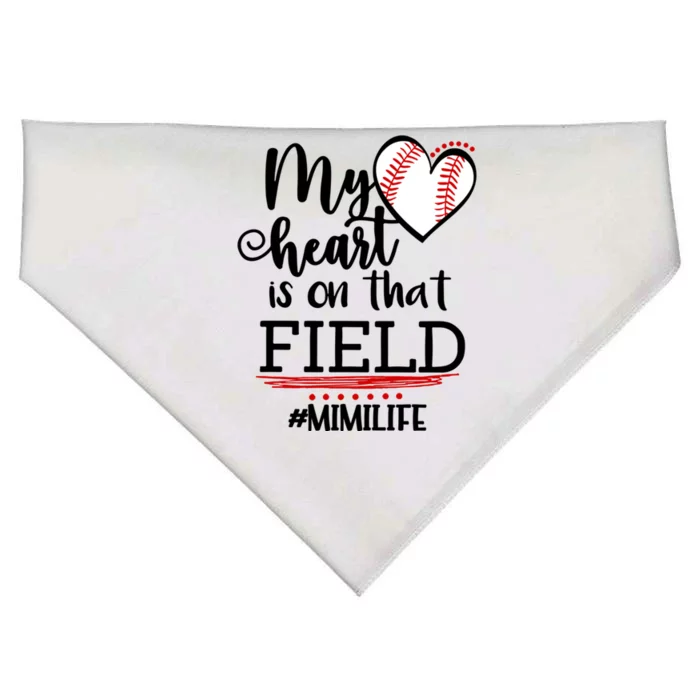 My Heart Is On That Field Ballpark Mama Baseball Mimi Gift USA-Made Doggie Bandana