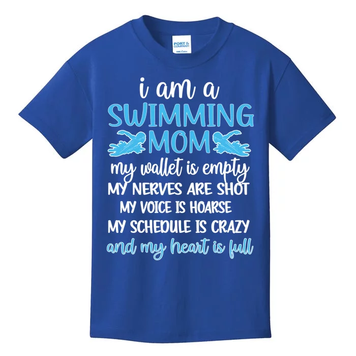 My Heart Is Full Swimming Mom Proud Swim Mama Gift Kids T-Shirt