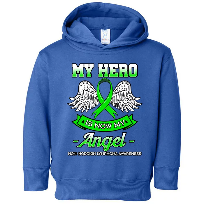 My Hero Is Now My Angel Ribbon Nonfunny Gifthodgkin Lymphoma Gift Toddler Hoodie