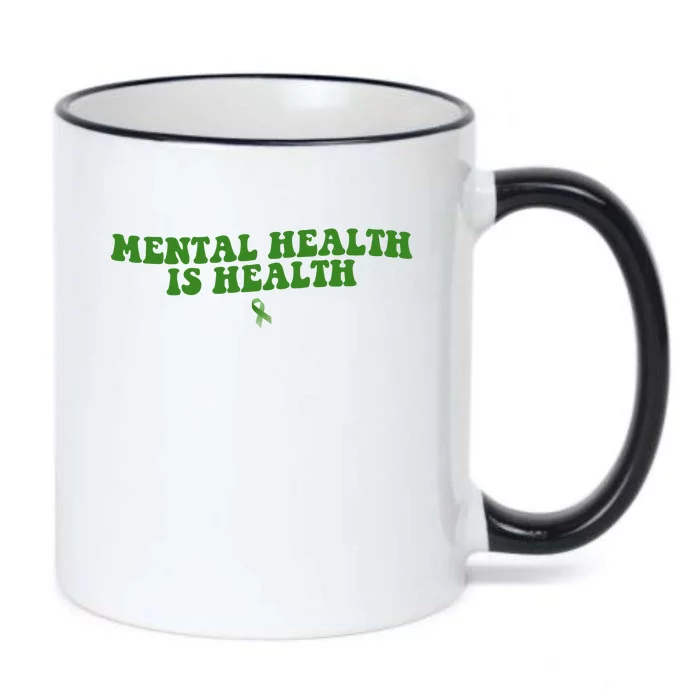 Mental Health Is Health Awareness Ribbon Black Color Changing Mug