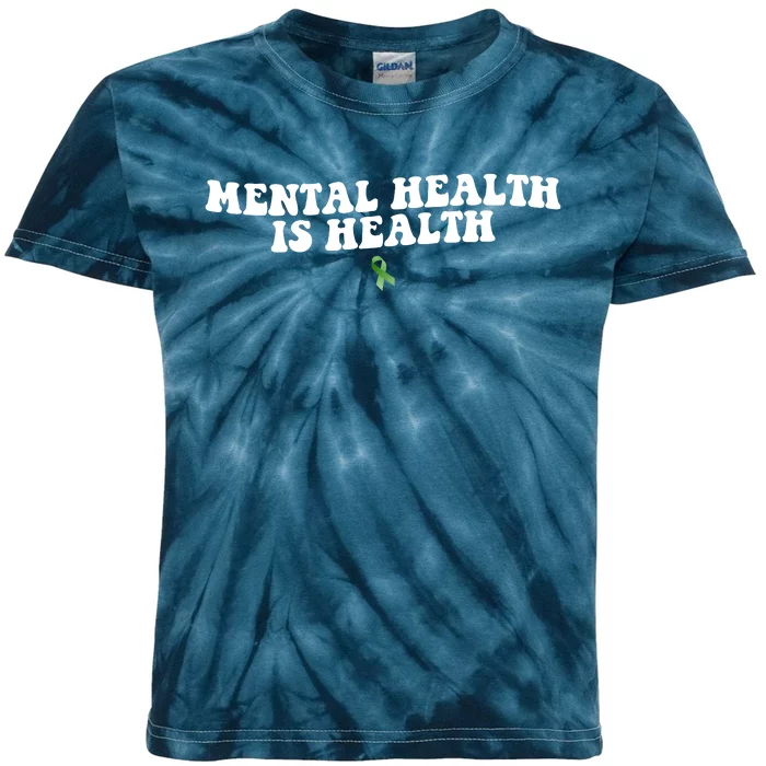 Mental Health Is Health Awareness Ribbon Kids Tie-Dye T-Shirt