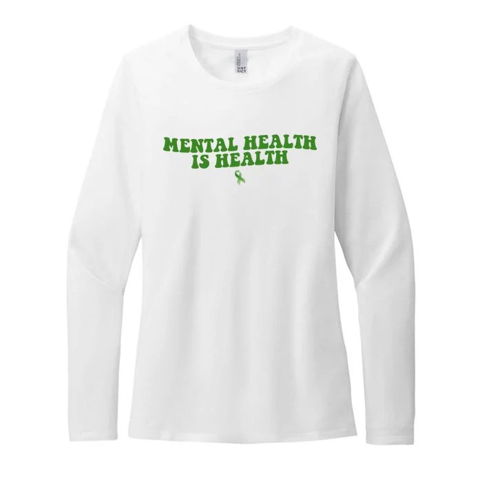 Mental Health Is Health Awareness Ribbon Womens CVC Long Sleeve Shirt