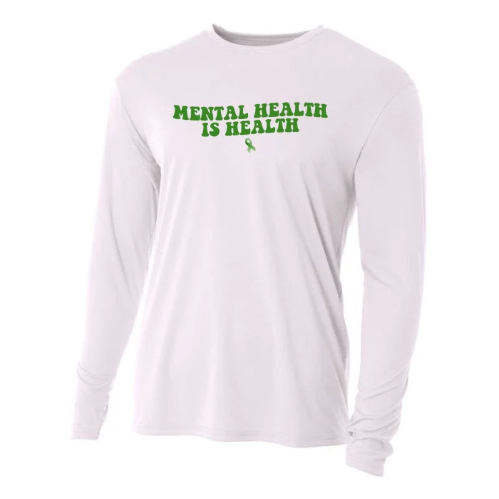 Mental Health Is Health Awareness Ribbon Cooling Performance Long Sleeve Crew