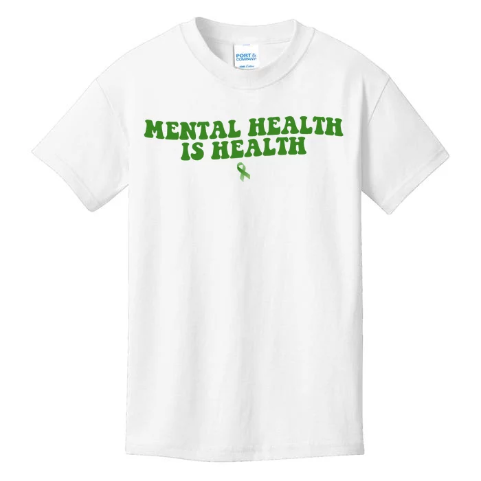 Mental Health Is Health Awareness Ribbon Kids T-Shirt