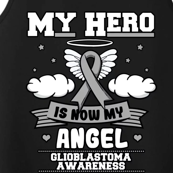 My Hero Is Now My Angel Gbm Glioblastoma Multiforme Gift Cool Gift Performance Tank